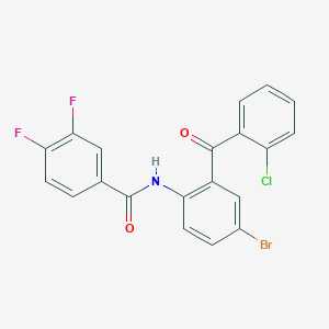 molecular formula C20H11BrClF2NO2 B2736530 N-[4-bromo-2-(2-chlorobenzoyl)phenyl]-3,4-difluorobenzamide CAS No. 313505-35-0