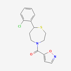 molecular formula C15H15ClN2O2S B2736593 7-(2-chlorophenyl)-4-(1,2-oxazole-5-carbonyl)-1,4-thiazepane CAS No. 1797205-24-3