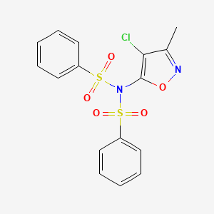 molecular formula C16H13ClN2O5S2 B2736611 N-(benzenesulfonyl)-N-(4-chloro-3-methyl-1,2-oxazol-5-yl)benzenesulfonamide CAS No. 478262-56-5