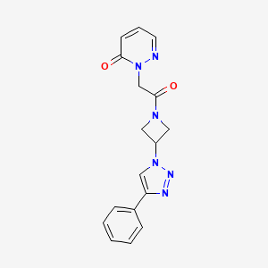 molecular formula C17H16N6O2 B2736624 2-(2-oxo-2-(3-(4-phenyl-1H-1,2,3-triazol-1-yl)azetidin-1-yl)ethyl)pyridazin-3(2H)-one CAS No. 2034524-38-2