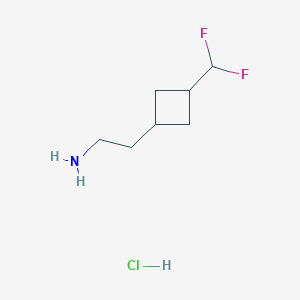 molecular formula C7H14ClF2N B2736642 2-[3-(Difluoromethyl)cyclobutyl]ethanamine;hydrochloride CAS No. 2241139-00-2