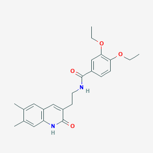molecular formula C24H28N2O4 B2736675 N-[2-(6,7-dimethyl-2-oxo-1,2-dihydroquinolin-3-yl)ethyl]-3,4-diethoxybenzamide CAS No. 851096-39-4