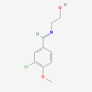 molecular formula C10H12ClNO2 B2736690 2-[(E)-[(3-chloro-4-methoxyphenyl)methylidene]amino]ethan-1-ol CAS No. 861207-77-4