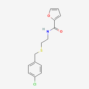 molecular formula C14H14ClNO2S B2736729 N-{2-[(4-chlorobenzyl)thio]ethyl}-2-furamide CAS No. 260789-18-2