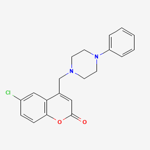 molecular formula C20H19ClN2O2 B2736745 6-chloro-4-[(4-phenylpiperazin-1-yl)methyl]-2H-chromen-2-one CAS No. 902043-94-1