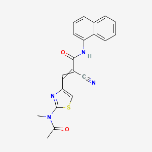 molecular formula C20H16N4O2S B2736746 2-cyano-3-[2-(N-methylacetamido)-1,3-thiazol-4-yl]-N-(naphthalen-1-yl)prop-2-enamide CAS No. 1424633-28-2