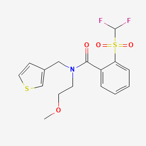 2-((difluoromethyl)sulfonyl)-N-(2-methoxyethyl)-N-(thiophen-3-ylmethyl)benzamide