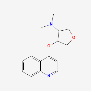molecular formula C15H18N2O2 B2736761 N,N-dimethyl-4-(quinolin-4-yloxy)oxolan-3-amine CAS No. 2202329-01-7