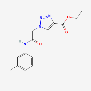 molecular formula C15H18N4O3 B2736768 ethyl 1-{2-[(3,4-dimethylphenyl)amino]-2-oxoethyl}-1H-1,2,3-triazole-4-carboxylate CAS No. 901723-92-0