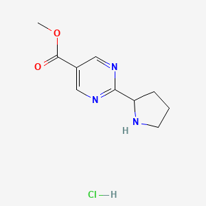molecular formula C10H14ClN3O2 B2736778 Methyl 2-(pyrrolidin-2-yl)pyrimidine-5-carboxylate hydrochloride CAS No. 2155856-62-3