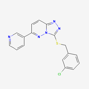 molecular formula C17H12ClN5S B2736790 3-(3-{[(3-chlorophenyl)methyl]sulfanyl}-[1,2,4]triazolo[4,3-b]pyridazin-6-yl)pyridine CAS No. 891109-50-5