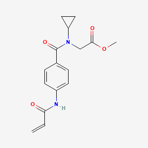 molecular formula C16H18N2O4 B2736823 Methyl 2-[cyclopropyl-[4-(prop-2-enoylamino)benzoyl]amino]acetate CAS No. 2361832-64-4