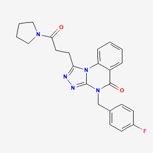 4-[(4-Fluorophenyl)methyl]-1-(3-oxo-3-pyrrolidin-1-ylpropyl)-[1,2,4]triazolo[4,3-a]quinazolin-5-one
