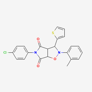 5-(4-chlorophenyl)-3-(thiophen-2-yl)-2-(o-tolyl)dihydro-2H-pyrrolo[3,4-d]isoxazole-4,6(5H,6aH)-dione
