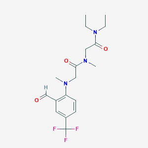 molecular formula C18H24F3N3O3 B2736878 N-[2-(Diethylamino)-2-oxoethyl]-2-[2-formyl-N-methyl-4-(trifluoromethyl)anilino]-N-methylacetamide CAS No. 1394711-39-7