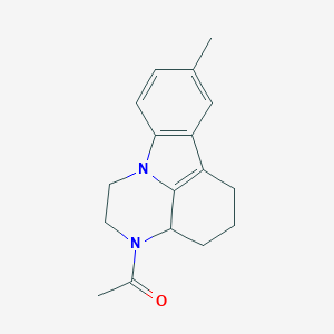 molecular formula C17H20N2O B273690 1-(8-METHYL-1,2,3A,4,5,6-HEXAHYDRO-3H-PYRAZINO[3,2,1-JK]CARBAZOL-3-YL)-1-ETHANONE 