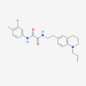 molecular formula C23H28FN3O2 B2736901 N'-(3-fluoro-4-methylphenyl)-N-[2-(1-propyl-1,2,3,4-tetrahydroquinolin-6-yl)ethyl]ethanediamide CAS No. 955529-26-7
