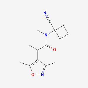 molecular formula C14H19N3O2 B2736923 N-(1-cyanocyclobutyl)-2-(3,5-dimethyl-1,2-oxazol-4-yl)-N-methylpropanamide CAS No. 1281102-91-7