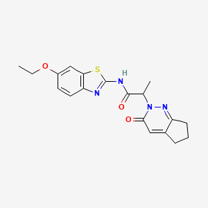 molecular formula C19H20N4O3S B2736941 N-(6-ethoxy-1,3-benzothiazol-2-yl)-2-{3-oxo-2H,3H,5H,6H,7H-cyclopenta[c]pyridazin-2-yl}propanamide CAS No. 2034268-53-4