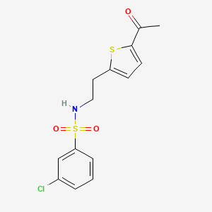 molecular formula C14H14ClNO3S2 B2736956 N-(2-(5-acetylthiophen-2-yl)ethyl)-3-chlorobenzenesulfonamide CAS No. 2034272-17-6