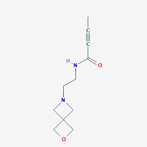 molecular formula C11H16N2O2 B2736995 N-(2-{2-oxa-6-azaspiro[3.3]heptan-6-yl}ethyl)but-2-ynamide CAS No. 2411315-01-8
