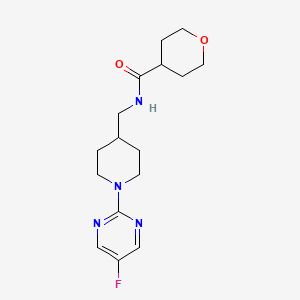 molecular formula C16H23FN4O2 B2737020 N-{[1-(5-fluoropyrimidin-2-yl)piperidin-4-yl]methyl}oxane-4-carboxamide CAS No. 2097924-45-1