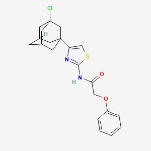 molecular formula C21H23ClN2O2S B2737026 N-[4-(3-CHLOROADAMANTAN-1-YL)-1,3-THIAZOL-2-YL]-2-PHENOXYACETAMIDE CAS No. 881440-87-5