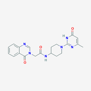 molecular formula C20H22N6O3 B2737032 N-(1-(4-methyl-6-oxo-1,6-dihydropyrimidin-2-yl)piperidin-4-yl)-2-(4-oxoquinazolin-3(4H)-yl)acetamide CAS No. 1903167-84-9