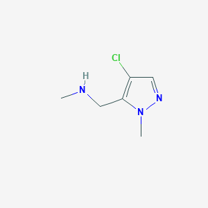 molecular formula C6H10ClN3 B2737099 1-(4-chloro-1-methyl-1H-pyrazol-5-yl)-N-methylmethanamine CAS No. 1002032-44-1