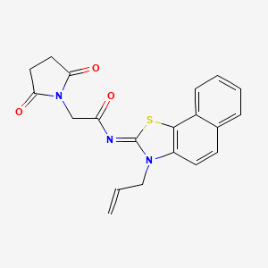 molecular formula C20H17N3O3S B2737106 2-(2,5-dioxopyrrolidin-1-yl)-N-[(2Z)-3-(prop-2-en-1-yl)-2H,3H-naphtho[2,1-d][1,3]thiazol-2-ylidene]acetamide CAS No. 868376-70-9