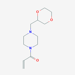 molecular formula C12H20N2O3 B2737128 1-[4-(1,4-Dioxan-2-ylmethyl)piperazin-1-yl]prop-2-en-1-one CAS No. 2175581-07-2