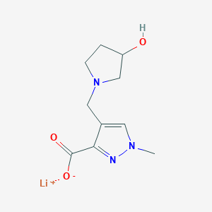 molecular formula C10H14LiN3O3 B2737162 lithium(1+) ion 4-[(3-hydroxypyrrolidin-1-yl)methyl]-1-methyl-1H-pyrazole-3-carboxylate CAS No. 2155855-89-1