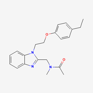 molecular formula C21H25N3O2 B2737185 N-({1-[2-(4-ethylphenoxy)ethyl]-1H-1,3-benzodiazol-2-yl}methyl)-N-methylacetamide CAS No. 924850-39-5