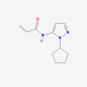 molecular formula C11H15N3O B2737188 N-(1-Cyclopentyl-1H-pyrazol-5-yl)acrylamide CAS No. 2305468-65-7