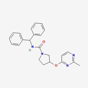 molecular formula C23H24N4O2 B2737206 N-(diphenylmethyl)-3-[(2-methylpyrimidin-4-yl)oxy]pyrrolidine-1-carboxamide CAS No. 2034523-69-6