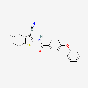 molecular formula C23H20N2O2S B2737218 N-(3-cyano-5-methyl-4,5,6,7-tetrahydro-1-benzothiophen-2-yl)-4-phenoxybenzamide CAS No. 391221-72-0