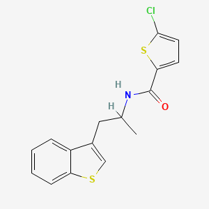 molecular formula C16H14ClNOS2 B2737220 N-[1-(1-benzothiophen-3-yl)propan-2-yl]-5-chlorothiophene-2-carboxamide CAS No. 2034617-47-3