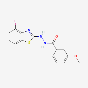 molecular formula C15H12FN3O2S B2737227 N'-(4-fluorobenzo[d]thiazol-2-yl)-3-methoxybenzohydrazide CAS No. 851978-71-7