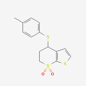 4-(4-methylphenyl)sulfanyl-5,6-dihydro-4H-thieno[2,3-b]thiopyran 7,7-dioxide