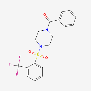 Phenyl(4-{[2-(trifluoromethyl)phenyl]sulfonyl}piperazino)methanone