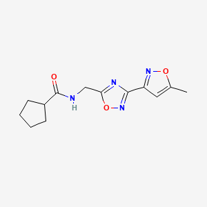 N-((3-(5-methylisoxazol-3-yl)-1,2,4-oxadiazol-5-yl)methyl)cyclopentanecarboxamide