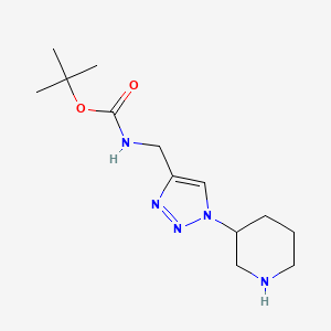 molecular formula C13H23N5O2 B2737264 tert-butyl N-{[1-(piperidin-3-yl)-1H-1,2,3-triazol-4-yl]methyl}carbamate CAS No. 1909326-93-7