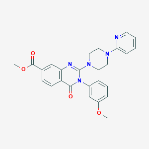molecular formula C26H25N5O4 B2737294 Methyl 3-(3-methoxyphenyl)-4-oxo-2-[4-(pyridin-2-yl)piperazin-1-yl]-3,4-dihydroquinazoline-7-carboxylate CAS No. 1112433-26-7