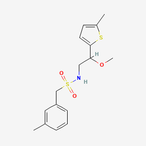 molecular formula C16H21NO3S2 B2737298 N-[2-METHOXY-2-(5-METHYLTHIOPHEN-2-YL)ETHYL]-1-(3-METHYLPHENYL)METHANESULFONAMIDE CAS No. 1797337-57-5