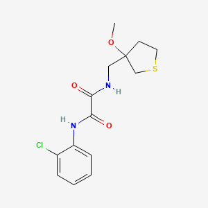 molecular formula C14H17ClN2O3S B2737306 N1-(2-chlorophenyl)-N2-((3-methoxytetrahydrothiophen-3-yl)methyl)oxalamide CAS No. 1448136-97-7