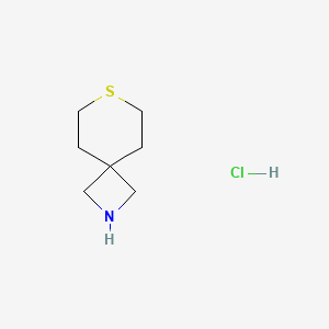 molecular formula C7H14ClNS B2737321 7-Thia-2-azaspiro[3.5]nonane hydrochloride CAS No. 2230807-64-2