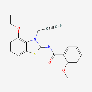 molecular formula C20H18N2O3S B2737323 N-[(2Z)-4-ethoxy-3-(prop-2-yn-1-yl)-2,3-dihydro-1,3-benzothiazol-2-ylidene]-2-methoxybenzamide CAS No. 868674-59-3