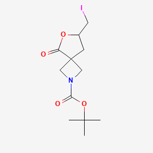 molecular formula C12H18INO4 B2737326 tert-Butyl 7-(iodomethyl)-5-oxo-6-oxa-2-azaspiro[3.4]octane-2-carboxylate CAS No. 2126179-07-3