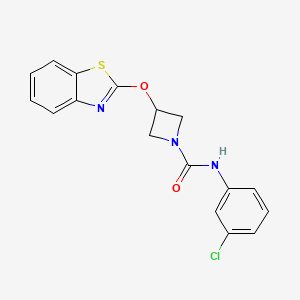 molecular formula C17H14ClN3O2S B2737332 3-(1,3-BENZOTHIAZOL-2-YLOXY)-N-(3-CHLOROPHENYL)AZETIDINE-1-CARBOXAMIDE CAS No. 1421490-91-6