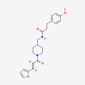 molecular formula C23H28N2O4 B2737343 (E)-N-((1-(3-(furan-2-yl)acryloyl)piperidin-4-yl)methyl)-3-(4-methoxyphenyl)propanamide CAS No. 1235695-34-7